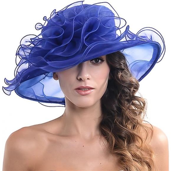 Kentucky Derby Church Dress Hat for Women S019-blue